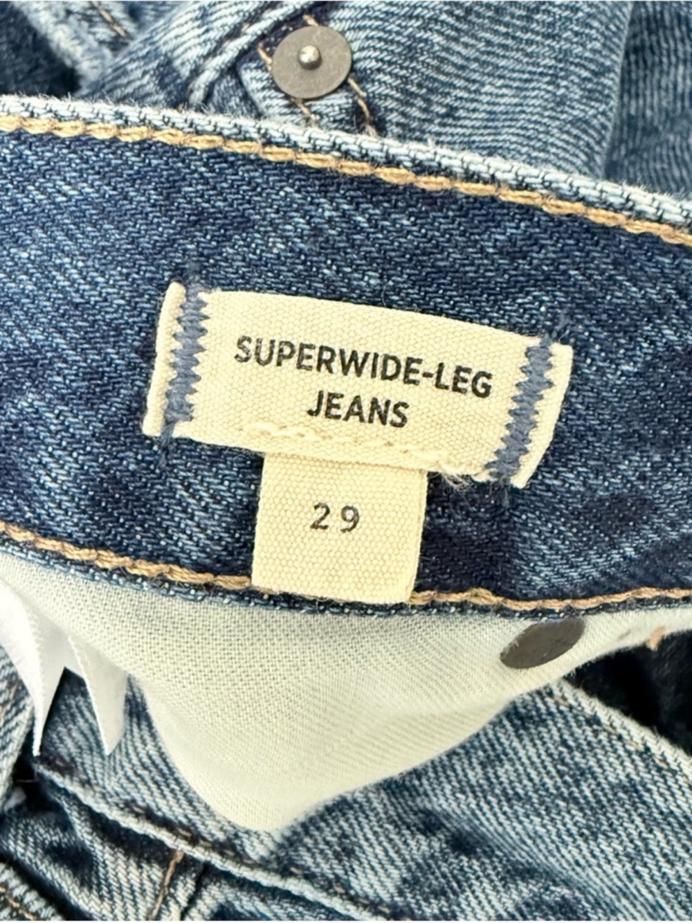 Madewell Superwide Leg Rigid Jeans 100% Cotton Concho Wash 29 - Picture 3 of 9
